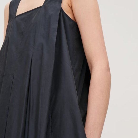 COS Technical Pleated Dress Blue Size 8 Medium - Picture 3 of 11